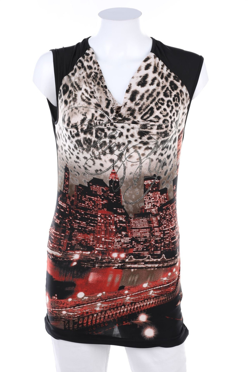 Mayo Chix - Print-Kurzarm-Shirt mit Strass-Steinen - D 32
