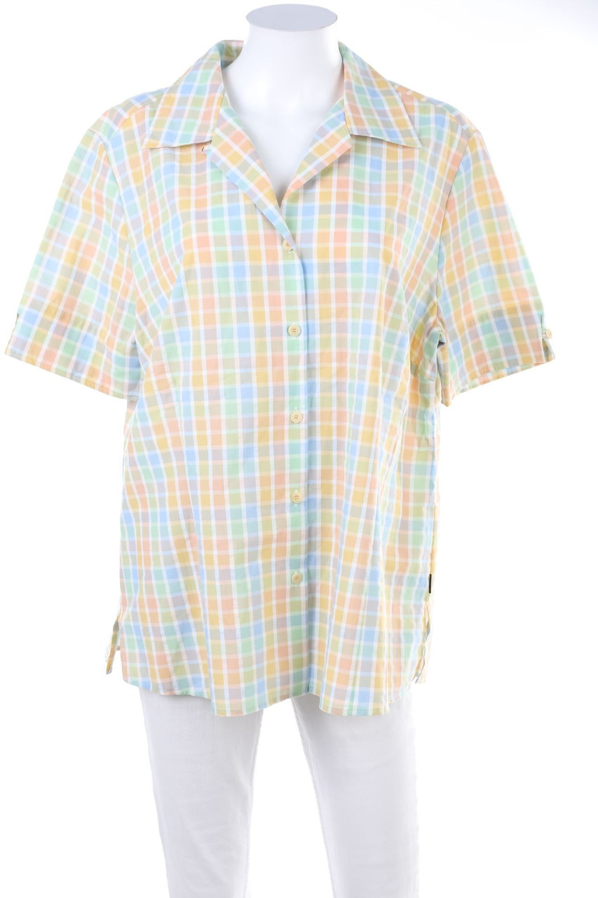 eterna - Karo-Hemd-Bluse mit kurzem Ärmel - D 44