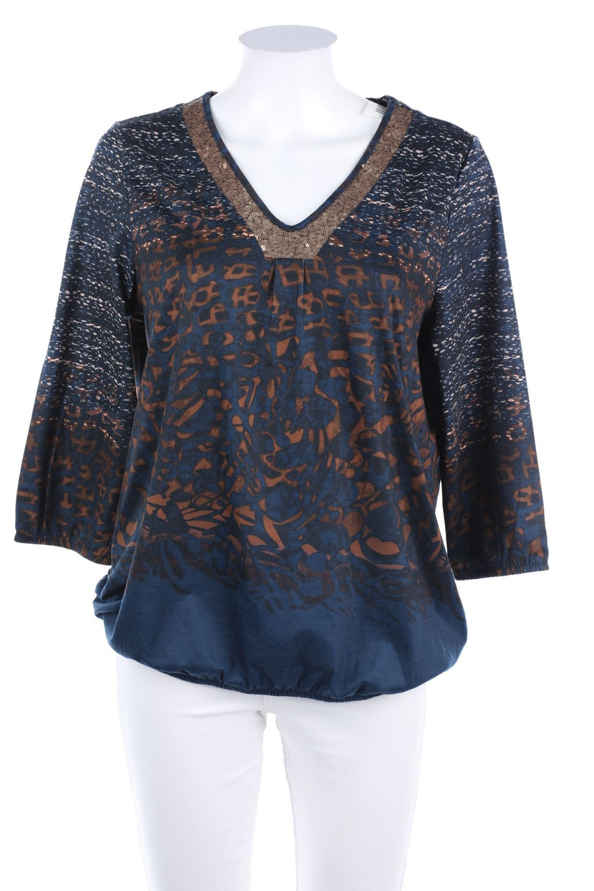 LAURA KENT - Print-3/4-Arm-Shirt mit Pailletten - D 38
