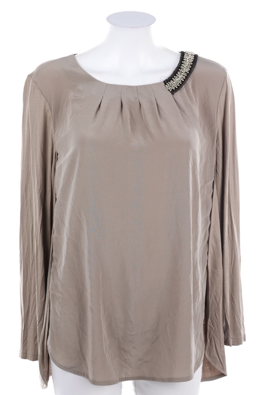 HAUBER - Bluse mit Perlen - D 42