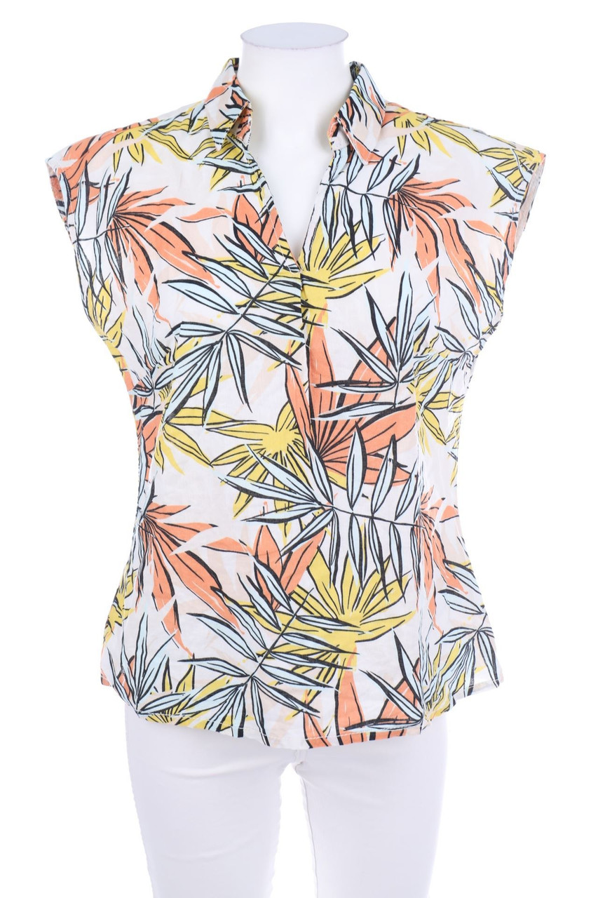 blue motion - Print-Blusentop aus Leinen-Mix - D 36-38