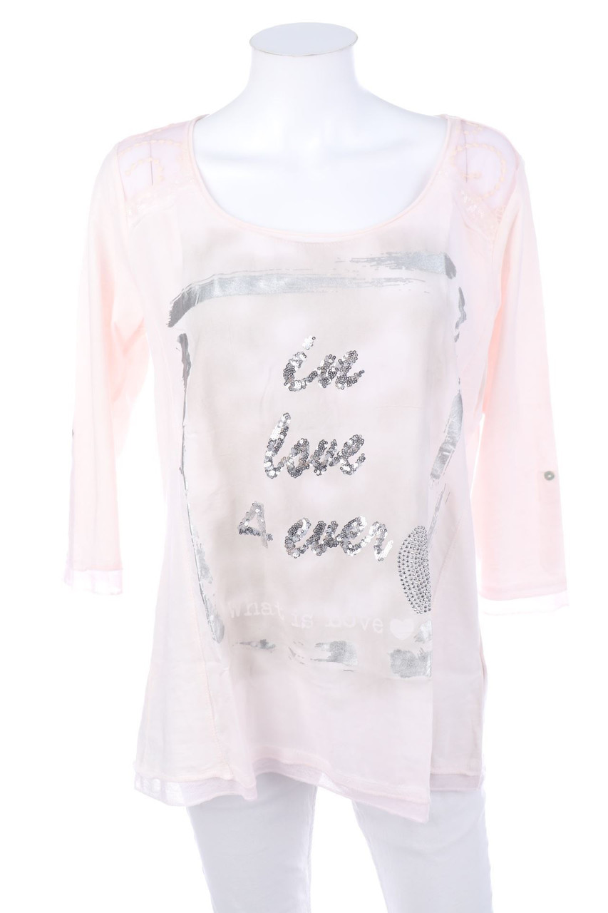 HEINE - T-Shirt aus Baumwolle mit Glitzer mit 3/4-Ärmel - D 40