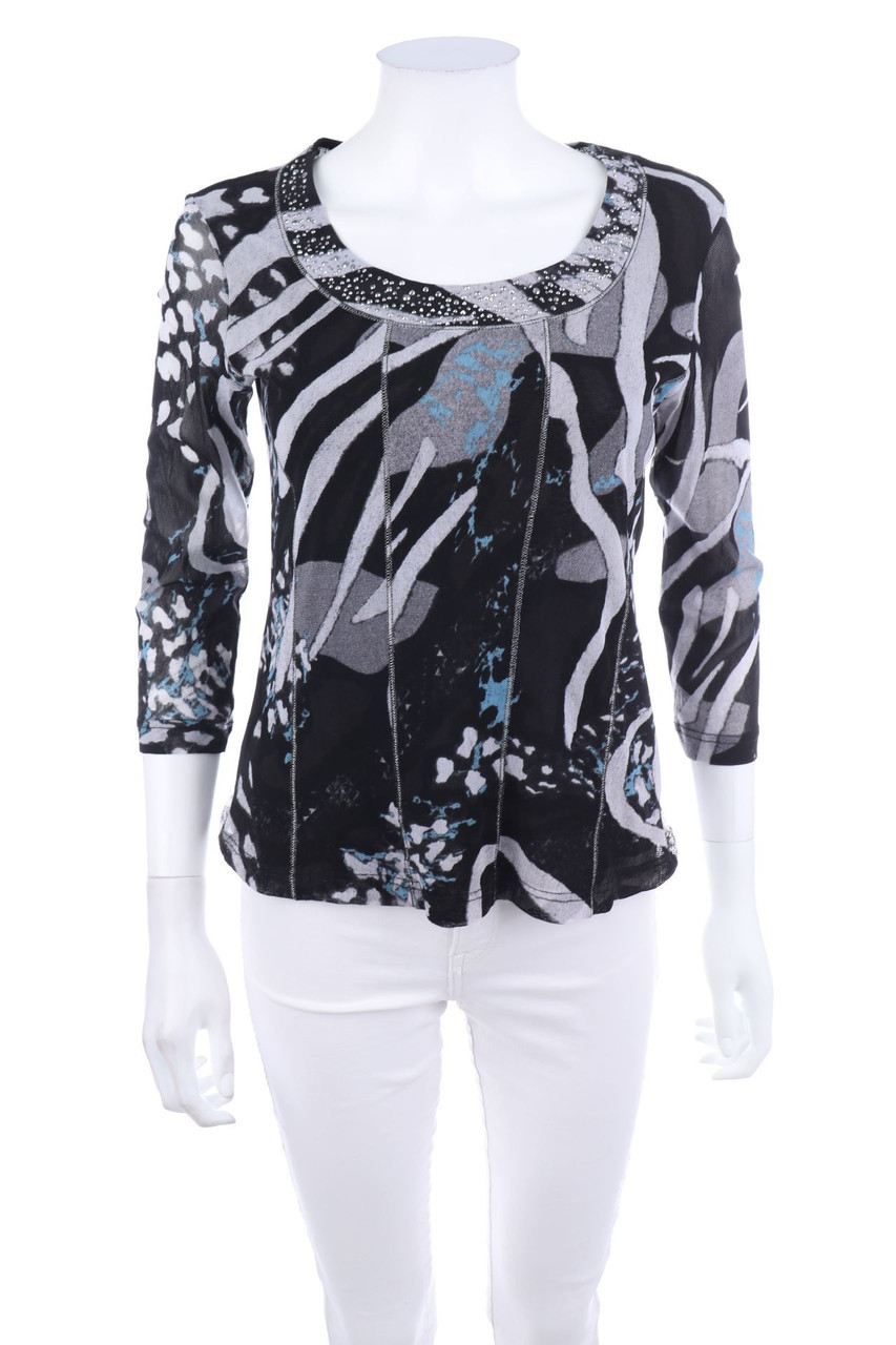 Ohne Label - Shirt mit Strass-Steinen - D 40