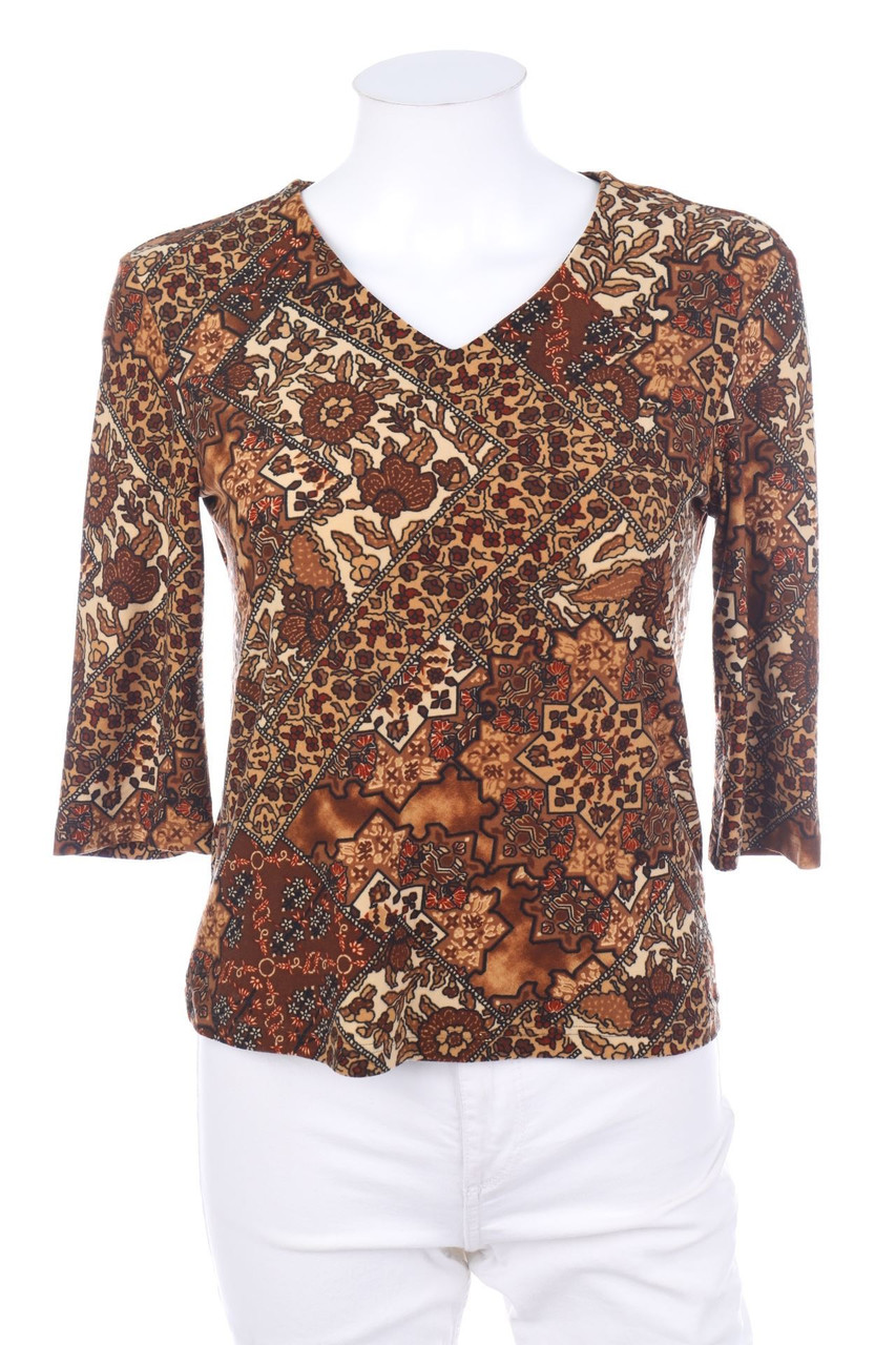Carlo Cecci - Shirt mit Blumen-Print - D 38