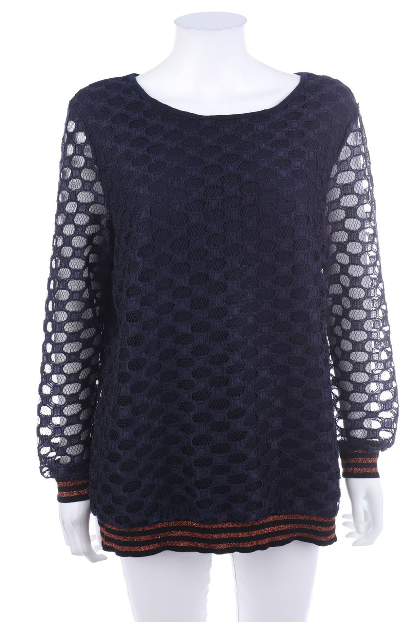 Marcel by MARCEL OSTERTAG - Spitzen-Longsleeve-Shirt mit Glitzer - D 44