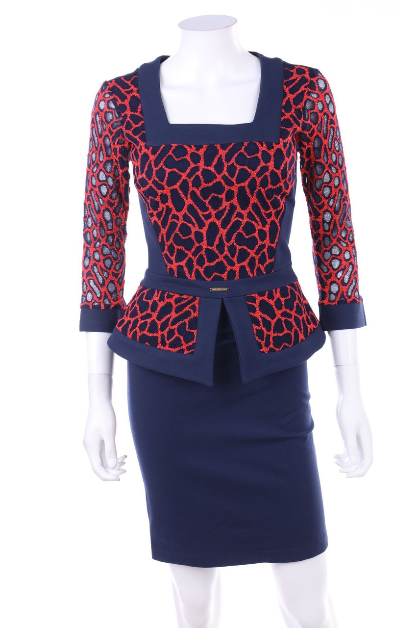 MYSTIC DAY - Muster-Kleid mit Schößchen - M