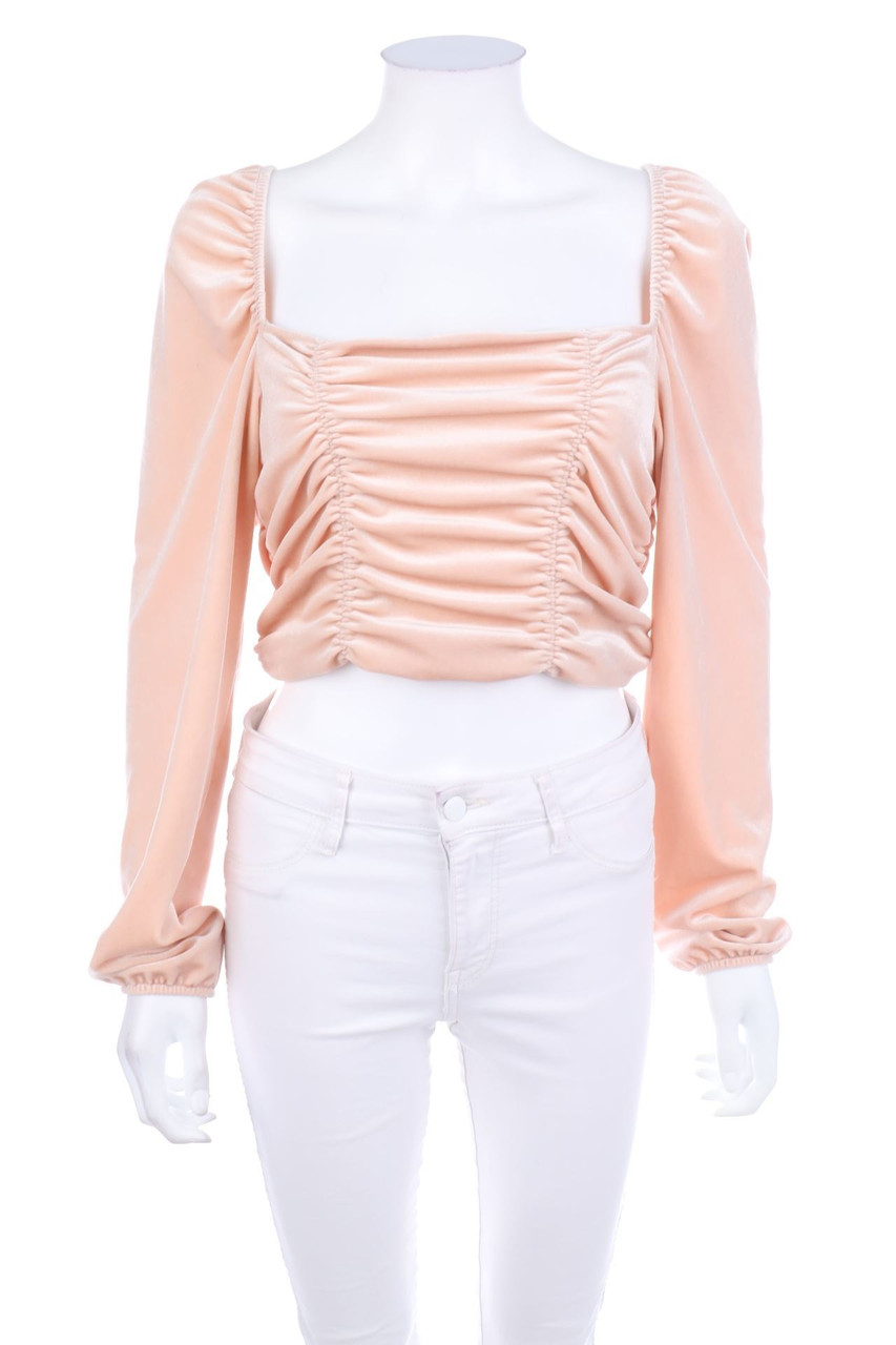 H&M DIVIDED - Cropped-Bluse aus Samt - L