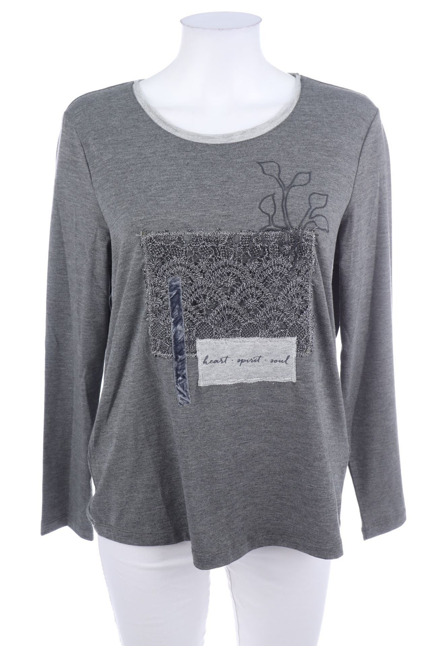 bianca - Longsleeve-Shirt mit Applikationen - D 42