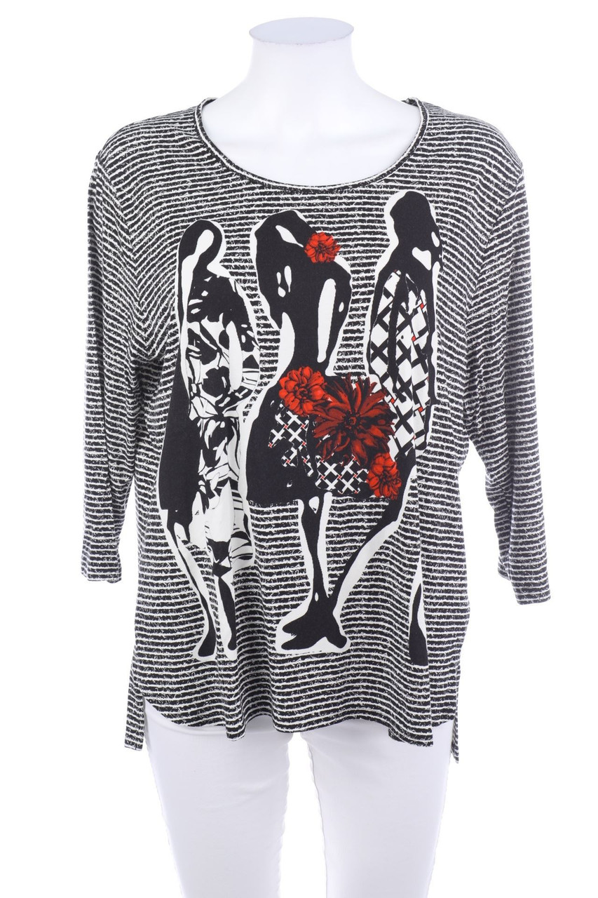 FRANK WALDER - 3/4-Arm-Shirt mit Print - D 46