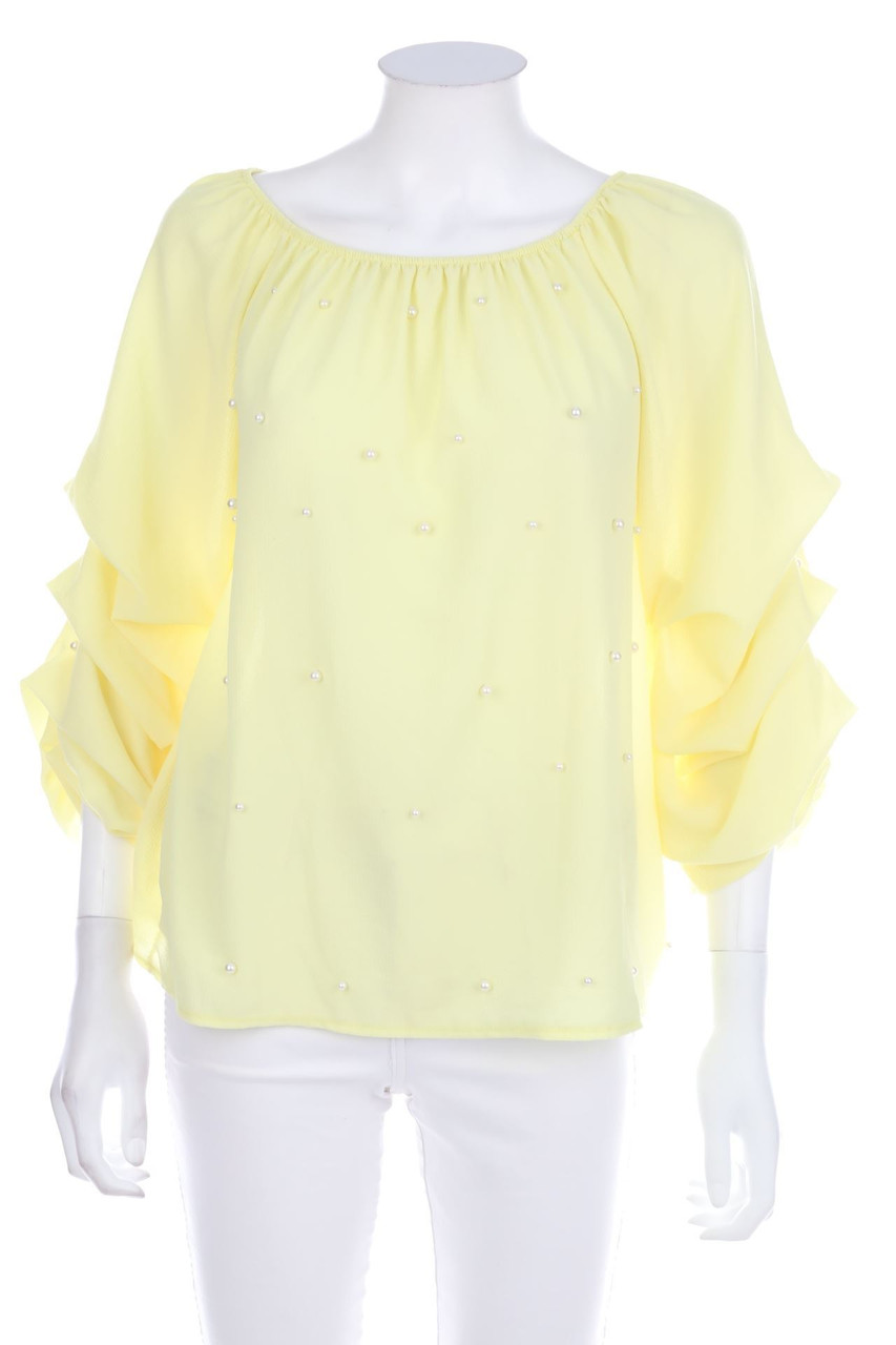 Ohne Label - Bluse mit 3/4-Ärmel mit Perlen - M