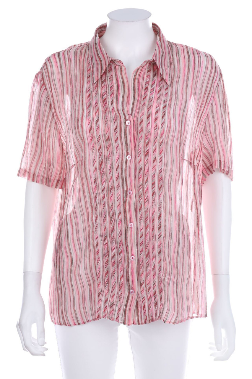GERRY WEBER - Kurzarm-Bluse mit Streifen - D 44