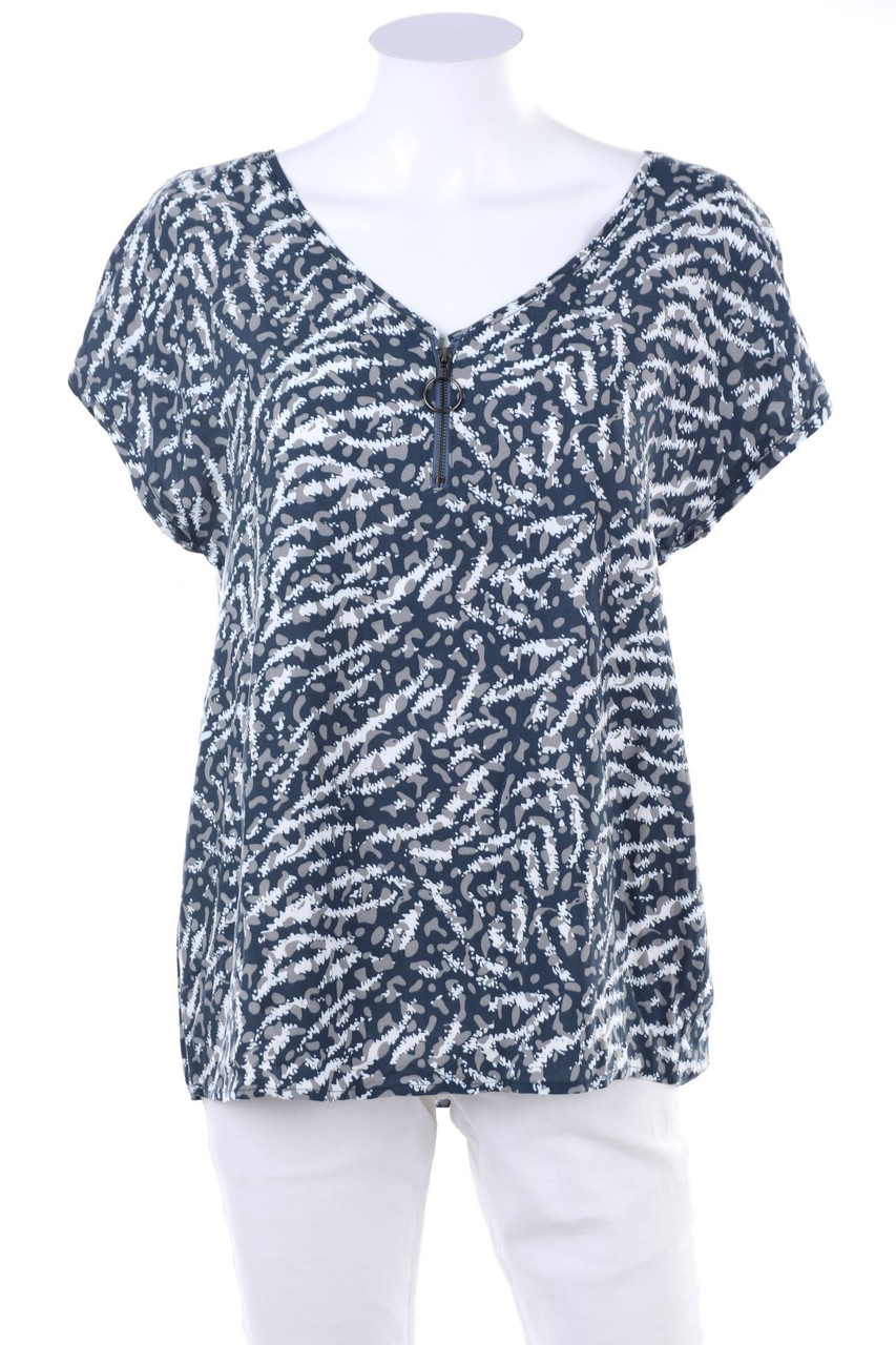 Chicorée - Kurzarm-Bluse mit Print - S