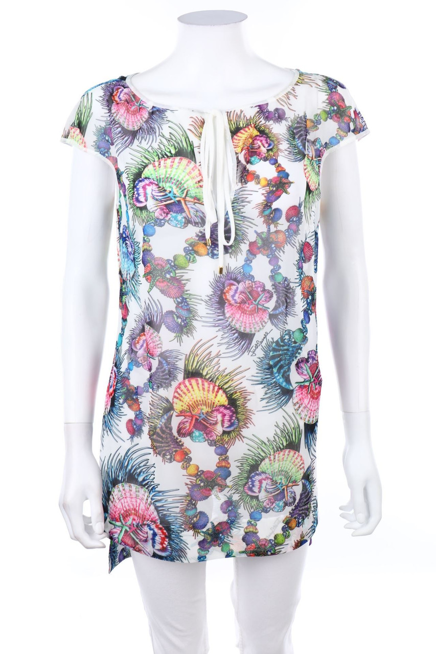 Just cavalli - Kurzarm-Bluse mit Print - D 38