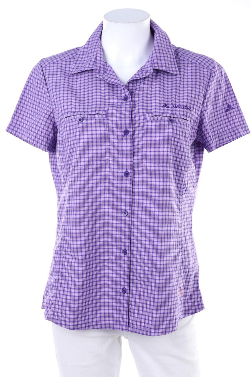 VAUDE - Karo-Hemd-Bluse mit kurzem Ärmel - M