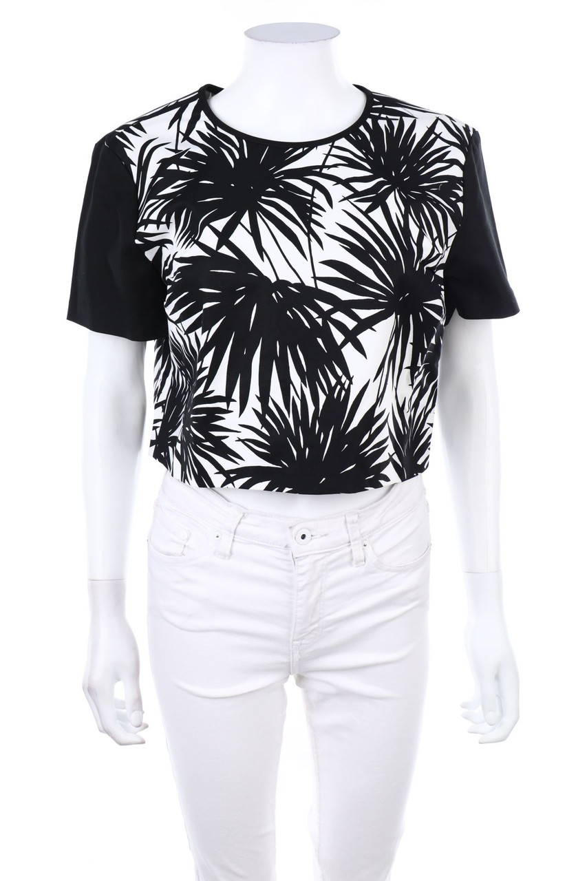 MICHAEL MICHAEL KORS - Kurzarm-Bluse mit Tropical Print - L
