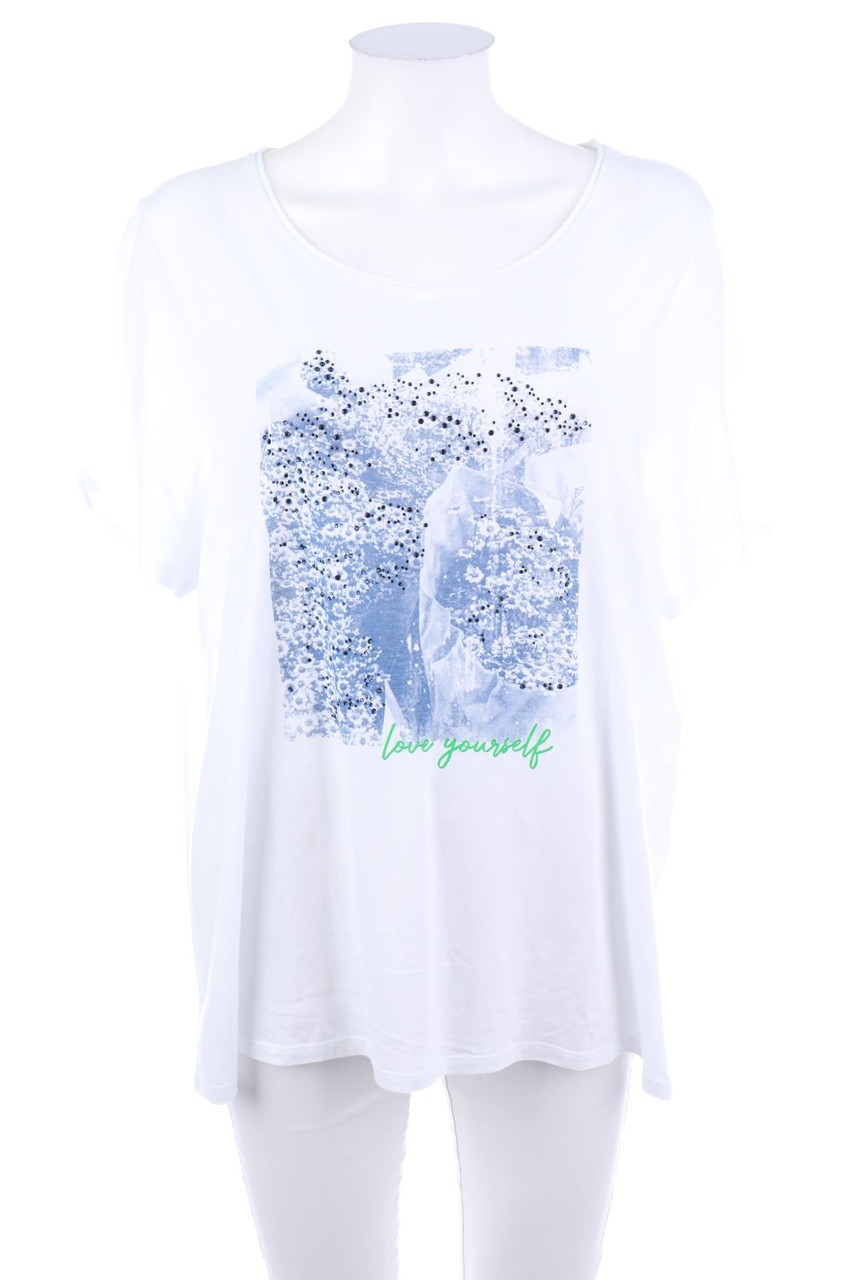 ouí - Kurzarm-Shirt mit Print - D 46