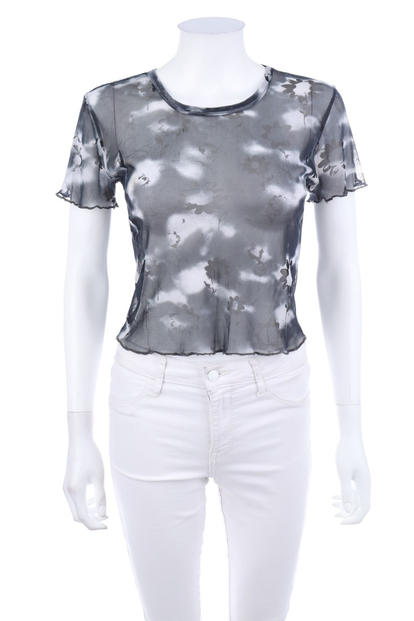 Ohne Label - Kurzarm-Shirt aus Mesh - XS