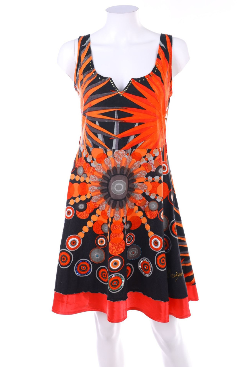 Desigual - Print-Kleid mit Pailletten - M