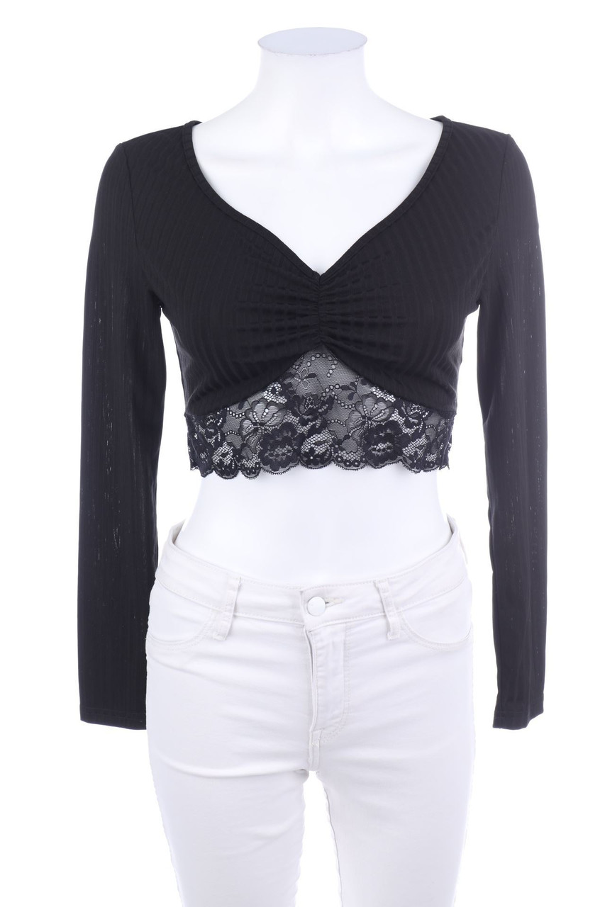 SHEIN - Longsleeve-Shirt mit Spitze - S