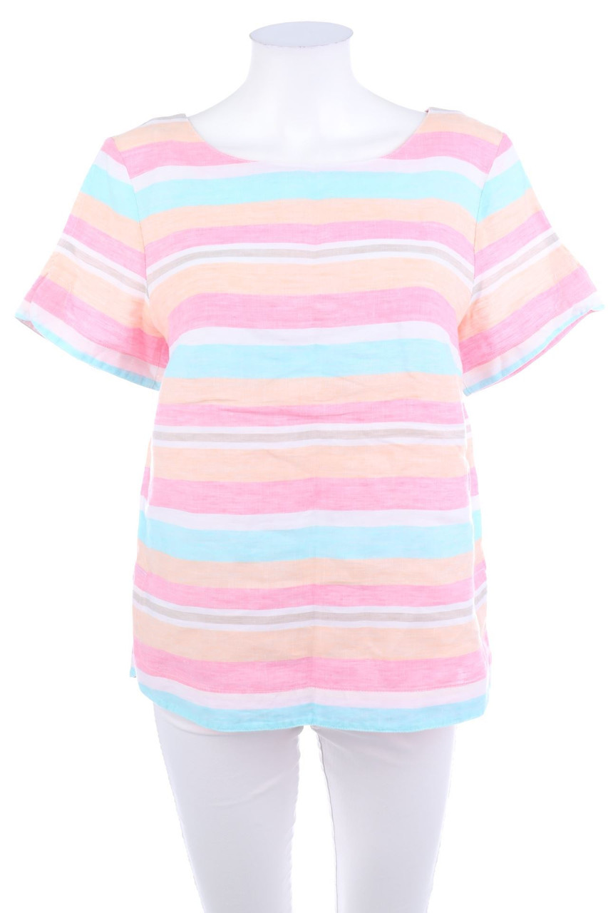 Christian Berg - Streifen-Kurzarm-Bluse - L