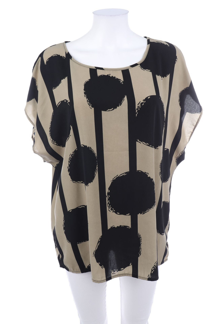 EMERY ROSE - Kurzarm-Bluse mit Muster - XXL