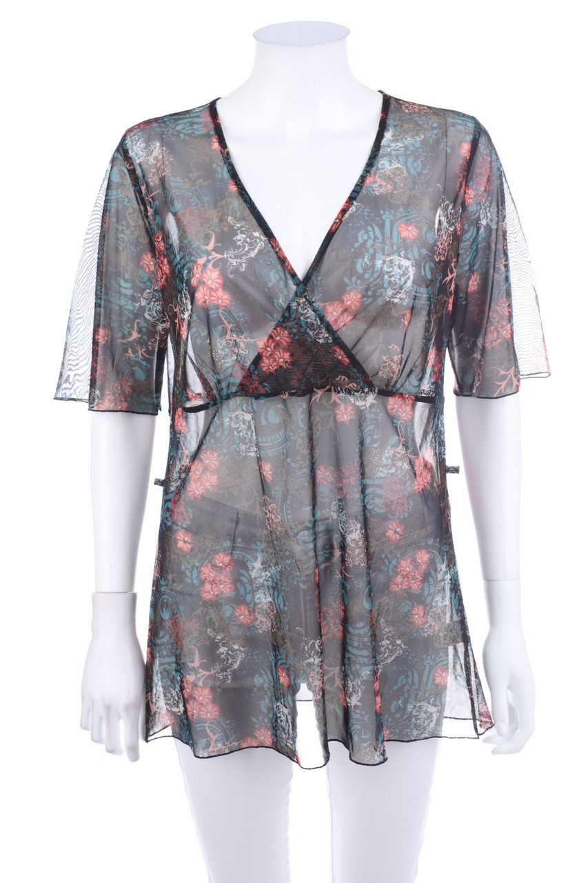 East Village - Mesh-Kurzarm-Bluse - D 40-42