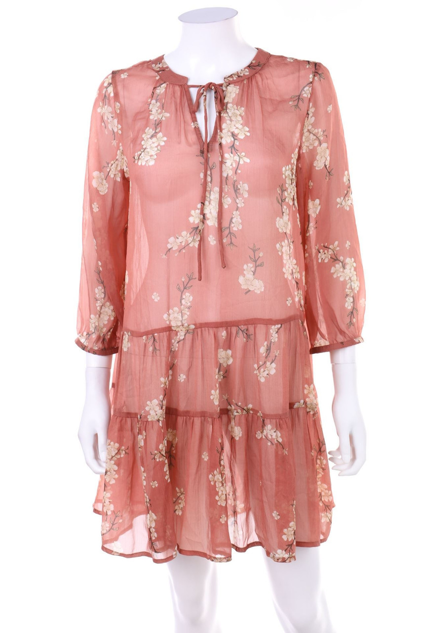 VERO MODA - Chiffon-Tunikakleid mit Blumen-Print - S