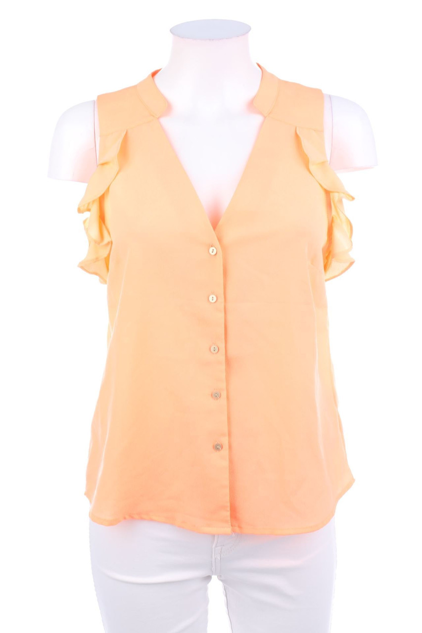 H&M CONSCIOUS - Neon-Blusentop mit Volants - D 36