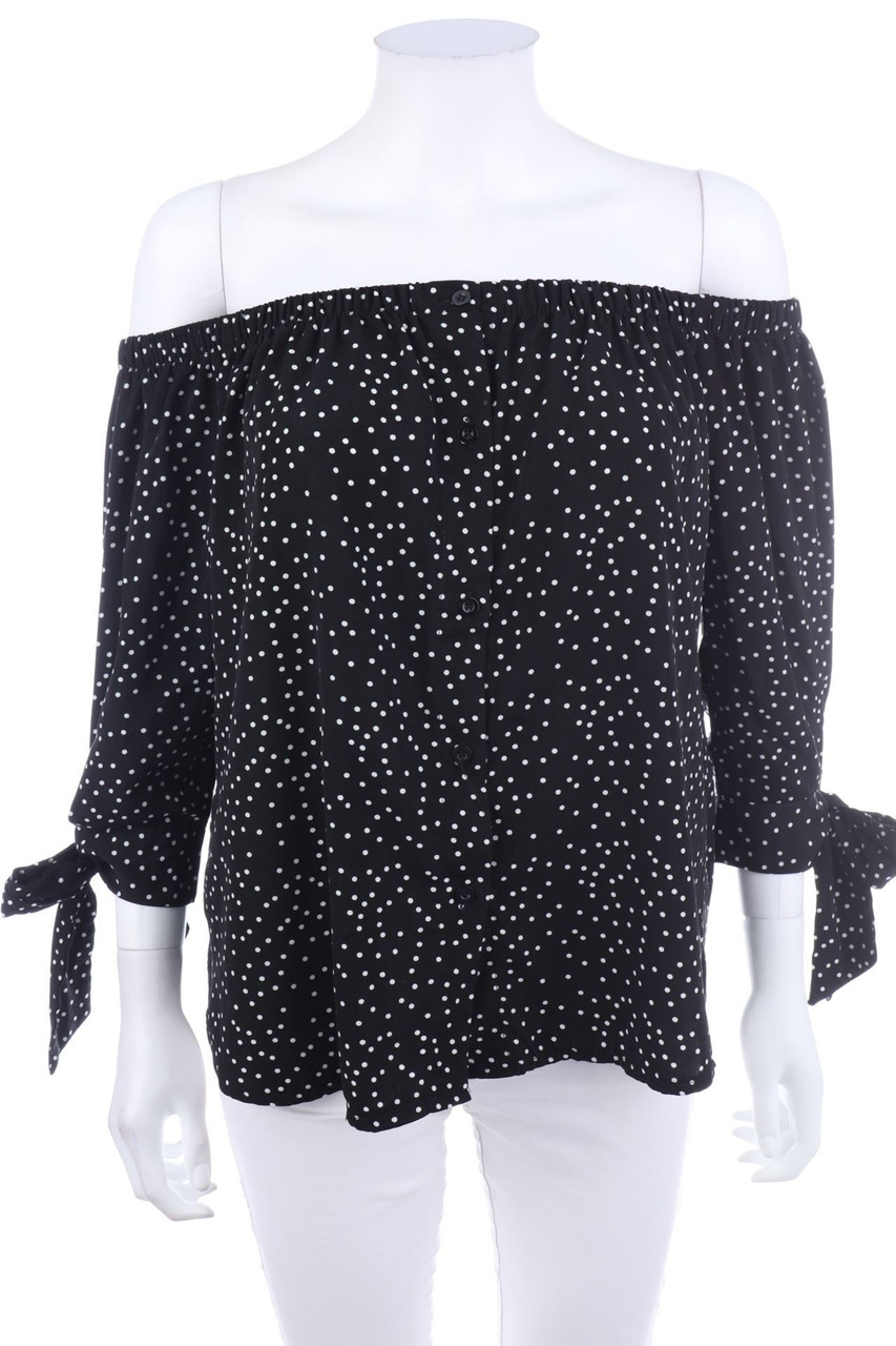 Valleygirl - Carmen-Bluse mit Punkten - D 40