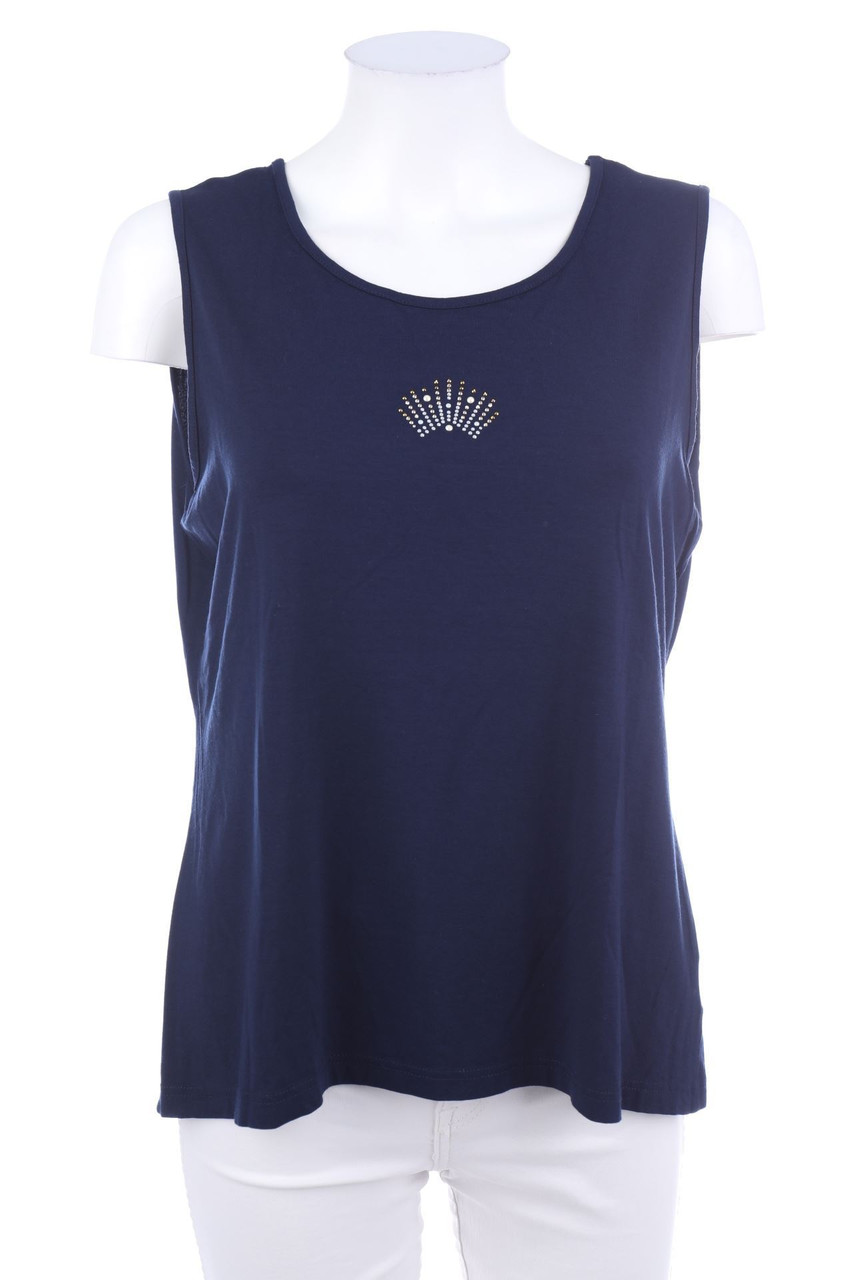 Ohne Label - Top mit Schmuckstein-Applikation - L