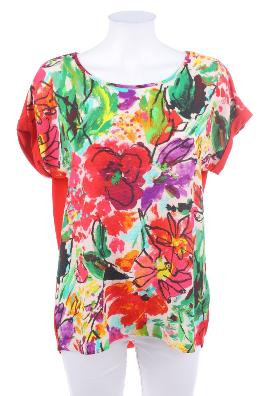 AMY VERMONT - Kurzarm-Bluse mit Blumen-Print - D 40