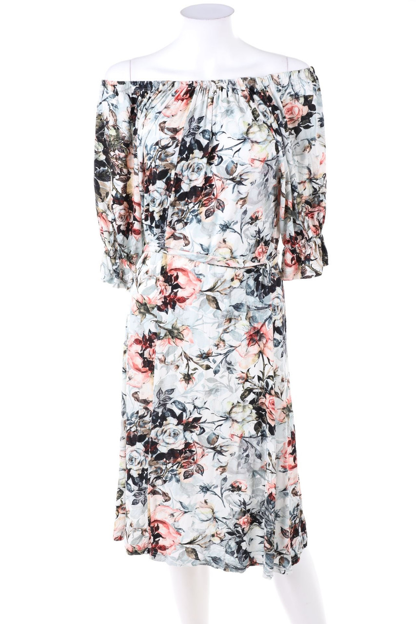 Ambitionfly - Carmen-Kleid mit Blumen-Print - D 38