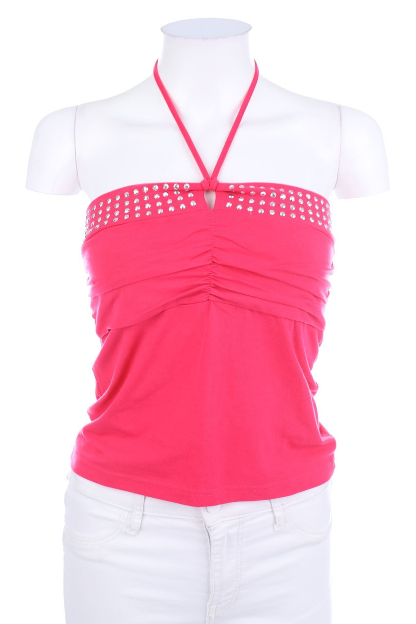 Ambitionfly - Neckholder-Top mit Strass-Steinen - M