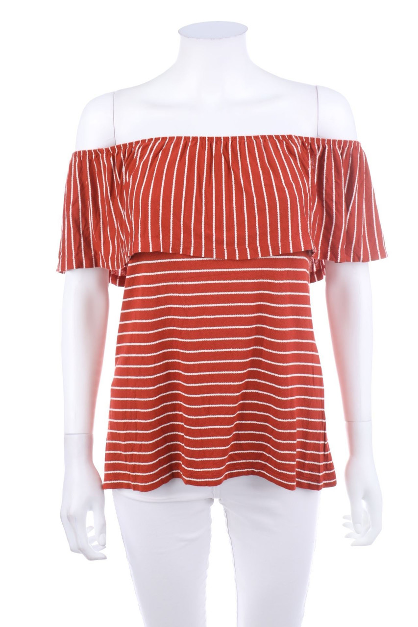 pieces - Carmen-Shirt mit Streifen - M