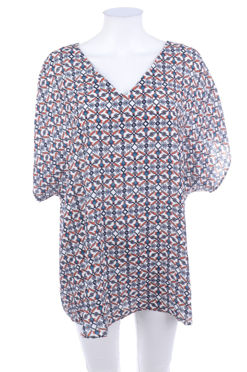 STUDIO UNTOLD - Kurzarm-Bluse mit Muster - D 46-48