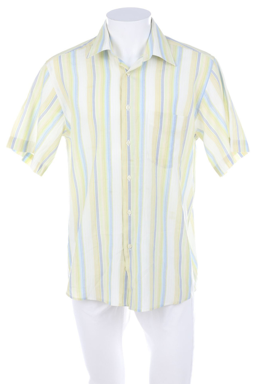 RENATO CAVALLI - Kurzarm-Hemd mit Streifen - L