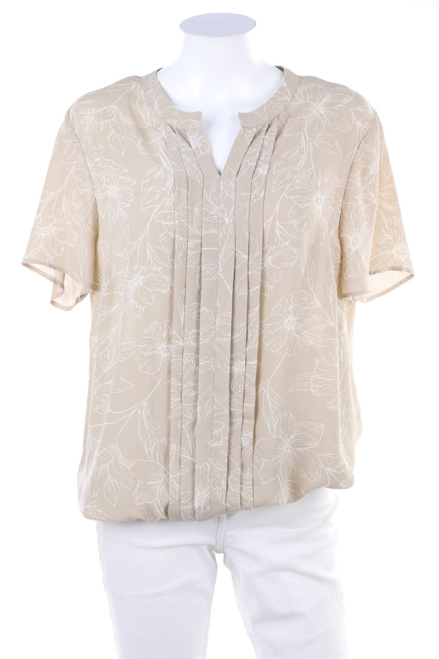 bonmarché - Kurzarm-Bluse mit Blumen-Print - D 42