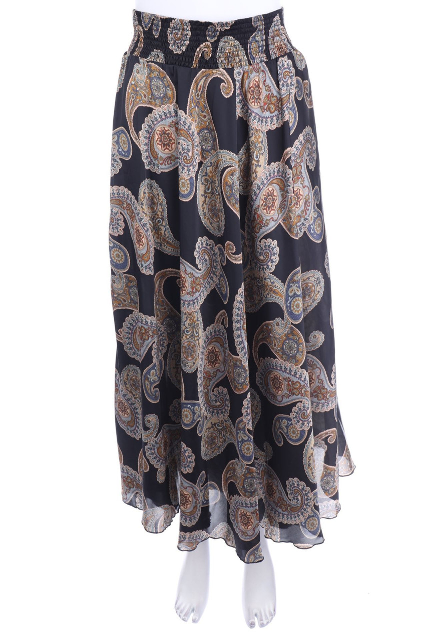 KARMAMIA COPENHAGEN - Satin-Maxi-Rock mit Paisley-Print - S