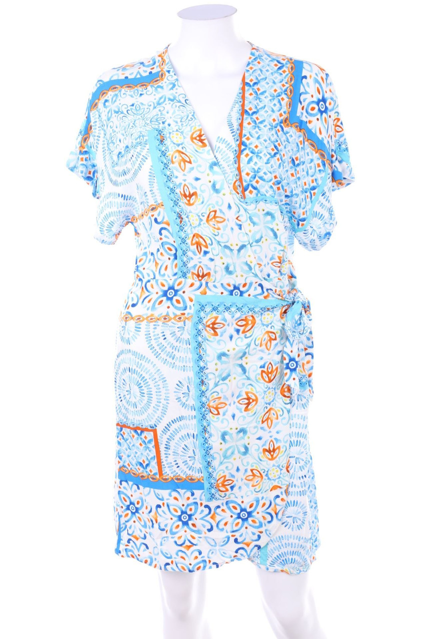 Ohne Label - Wickelkleid mit floralem Muster - M