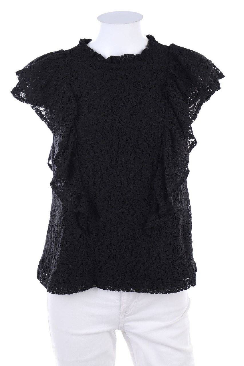 medicine - Spitzen-Kurzarm-Shirt mit Volants - L