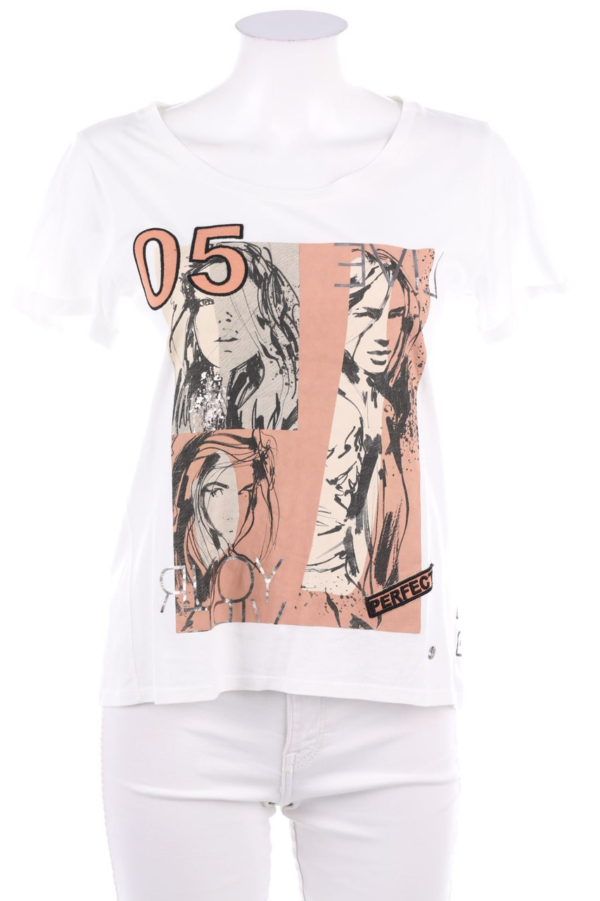 monari - Kurzarm-Shirt mit Print - D 36