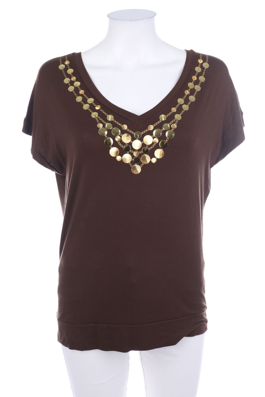 AUGUST SILK - Kurzarm-Shirt mit Applikationen - S