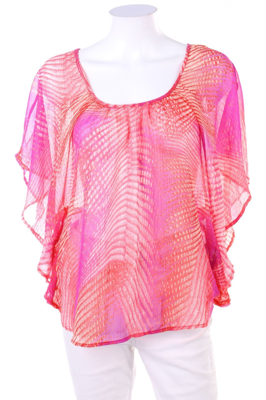 AMISU - Bluse mit Spitzen-Einsatz - M