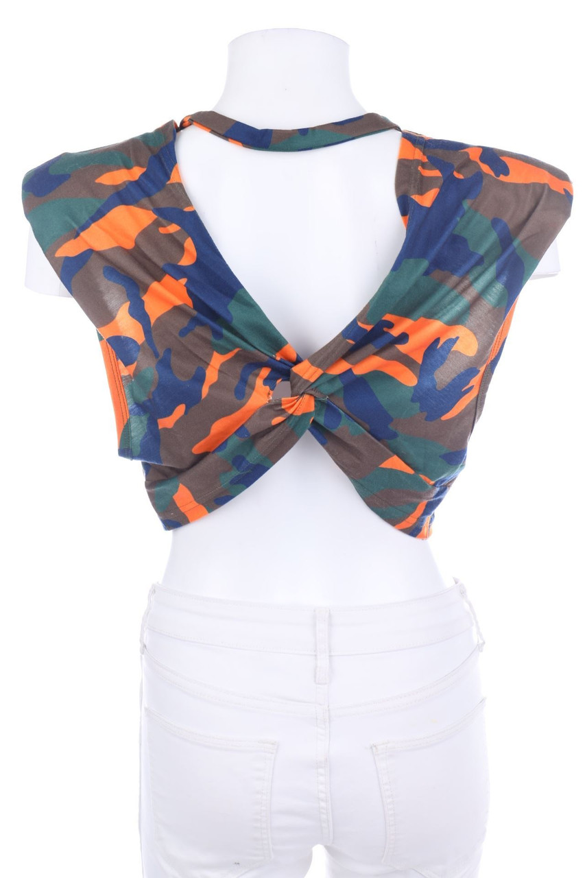 SHEIN - Crop-Top mit Camouflage-Print - S
