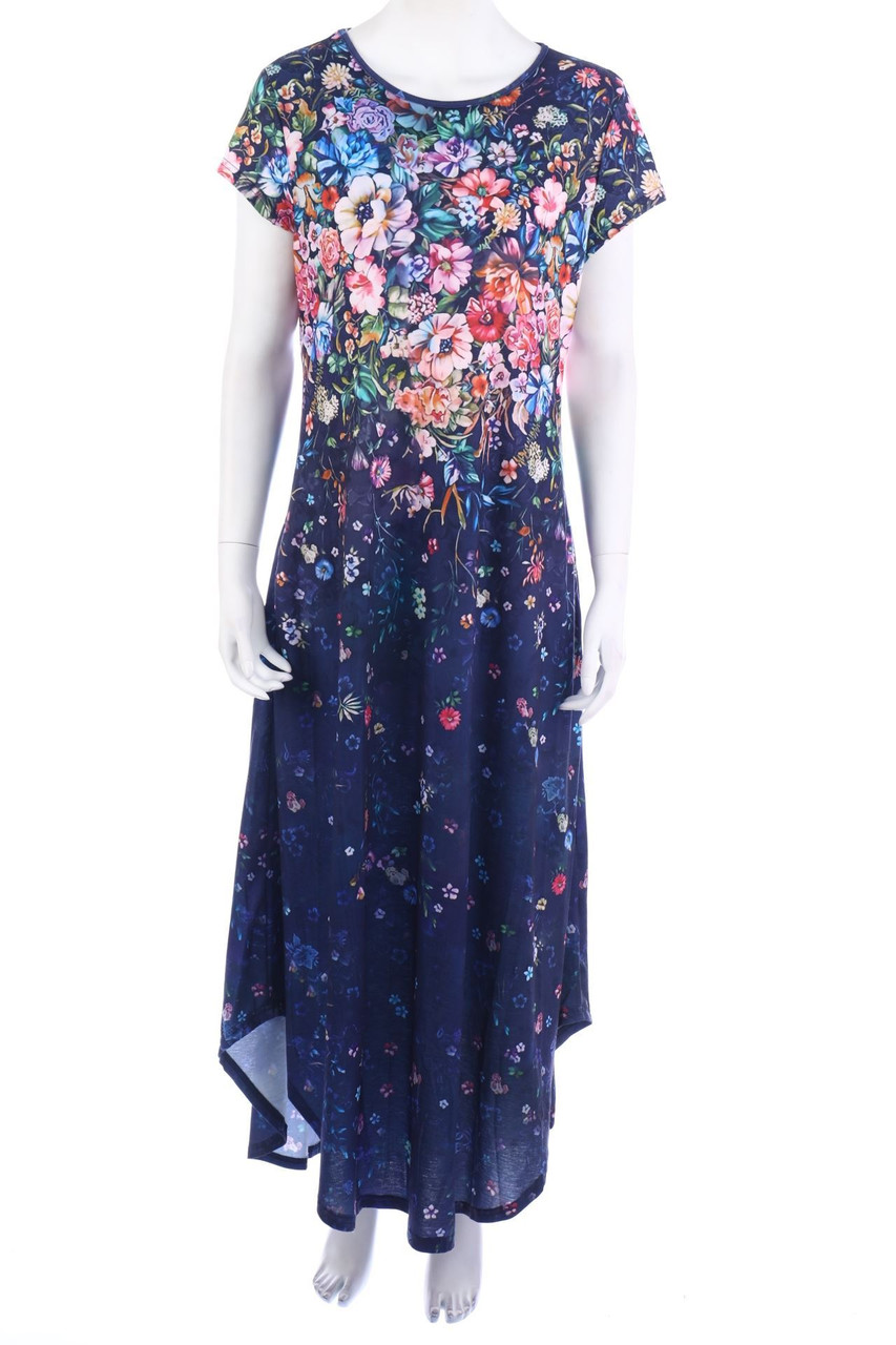 NORACORA - Jersey-Maxi-Kleid mit Blumen-Print - L