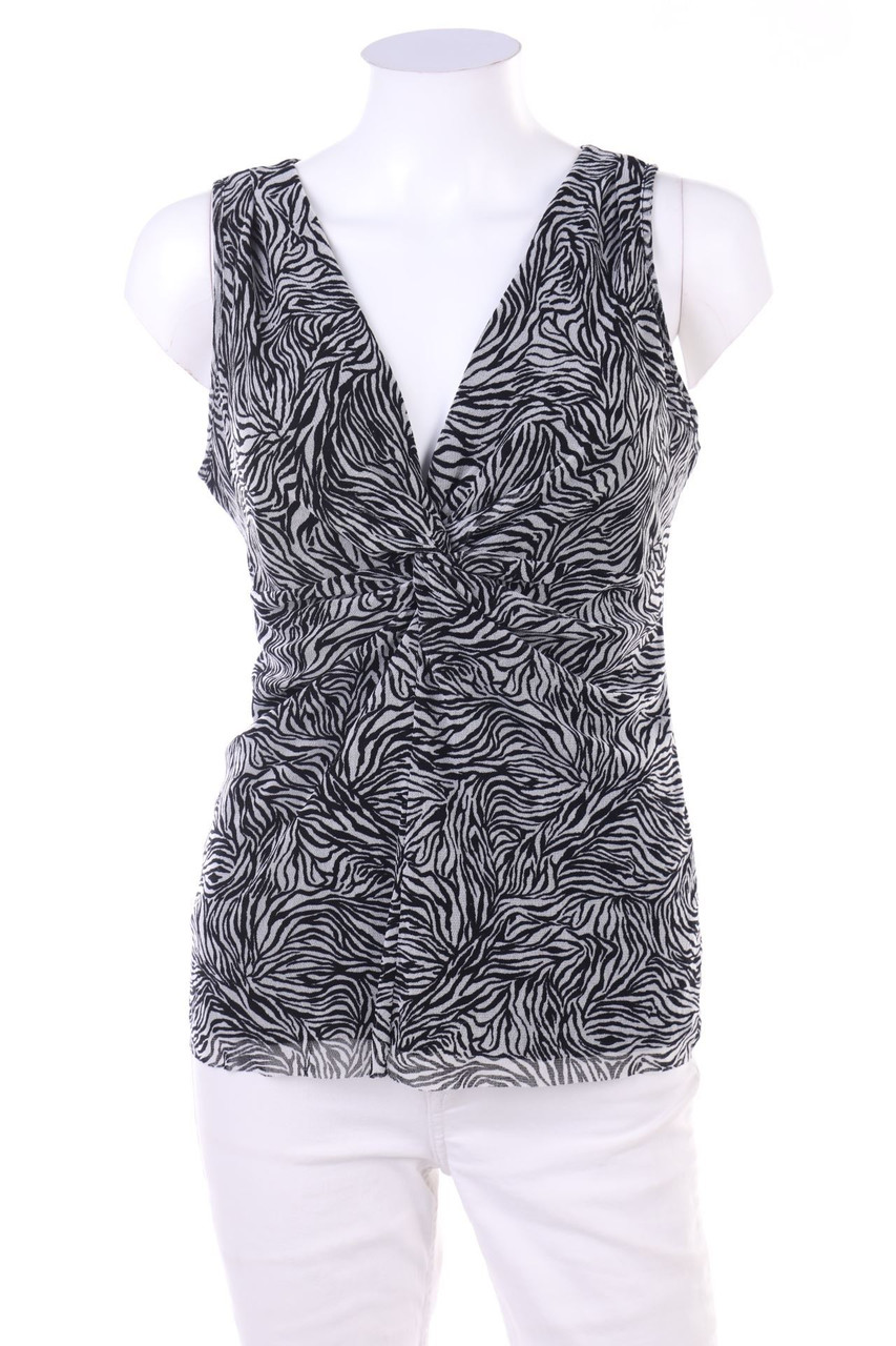 ARIANNE - Mesh-Top mit Drapierung - M