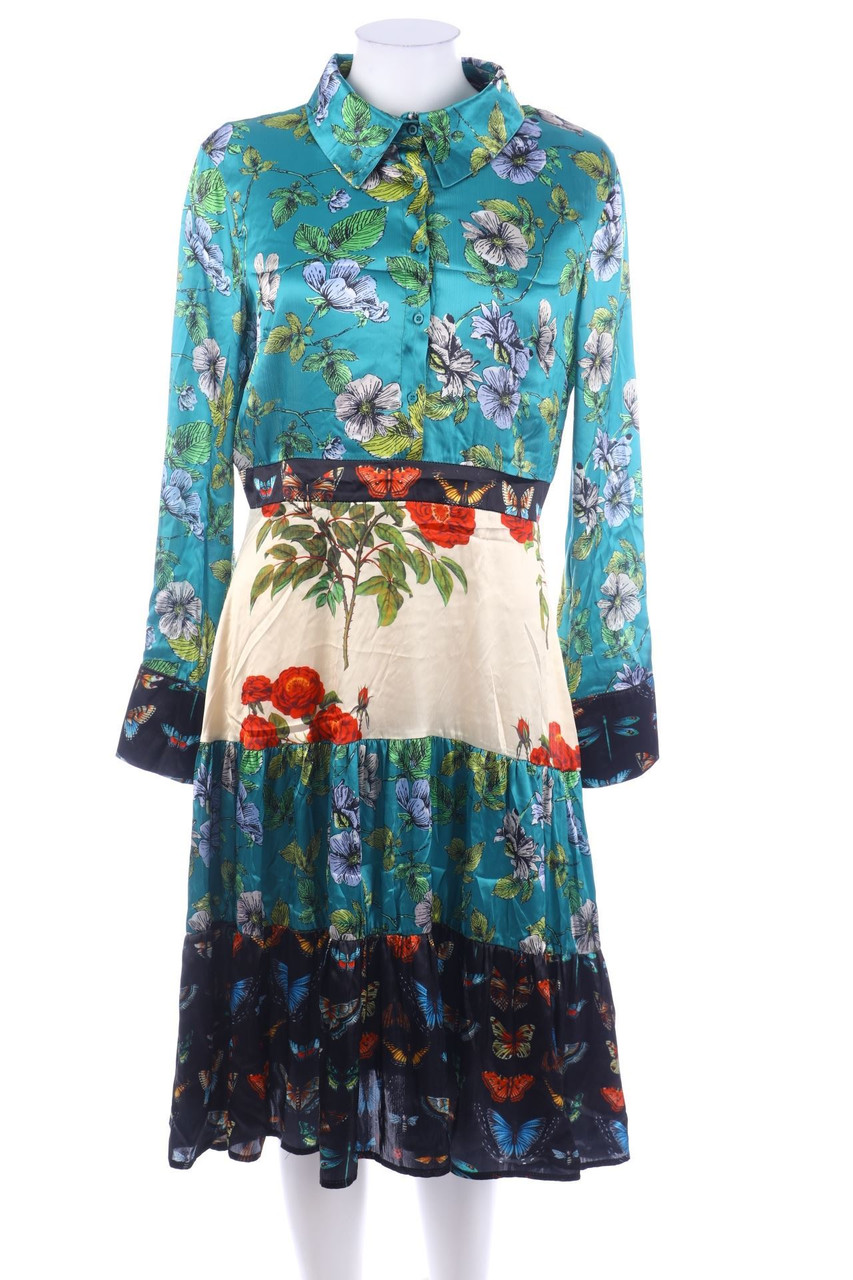 Origem - Satin-Blusenkleid mit Print - L