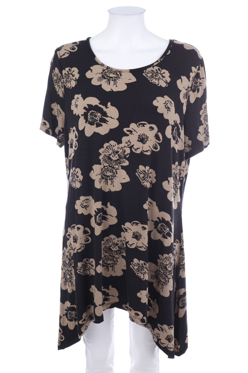 bonprix collection - Kurzarm-Shirt mit Blumen-Print - XXXXXL