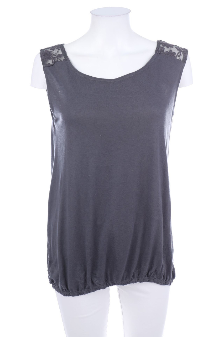 Ohne Label - Blusentop mit Spitzen-Einsatz - L