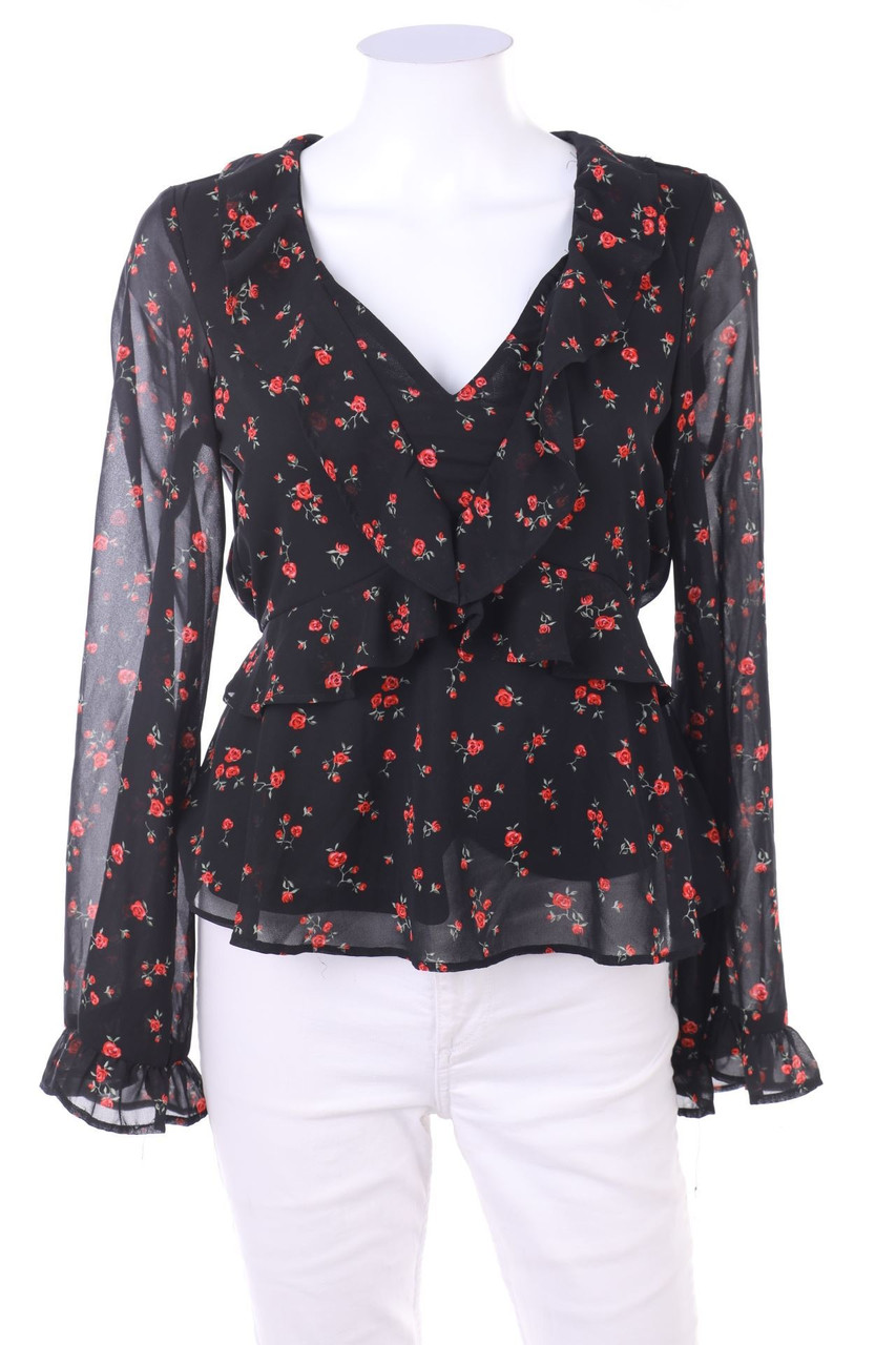 H&M DIVIDED - Volant-Bluse mit Blumen-Print - D 32